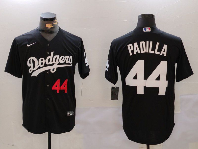 Men Los Angeles Dodgers #44 Padilla Black Game 2024 Nike MLB Jersey style 3